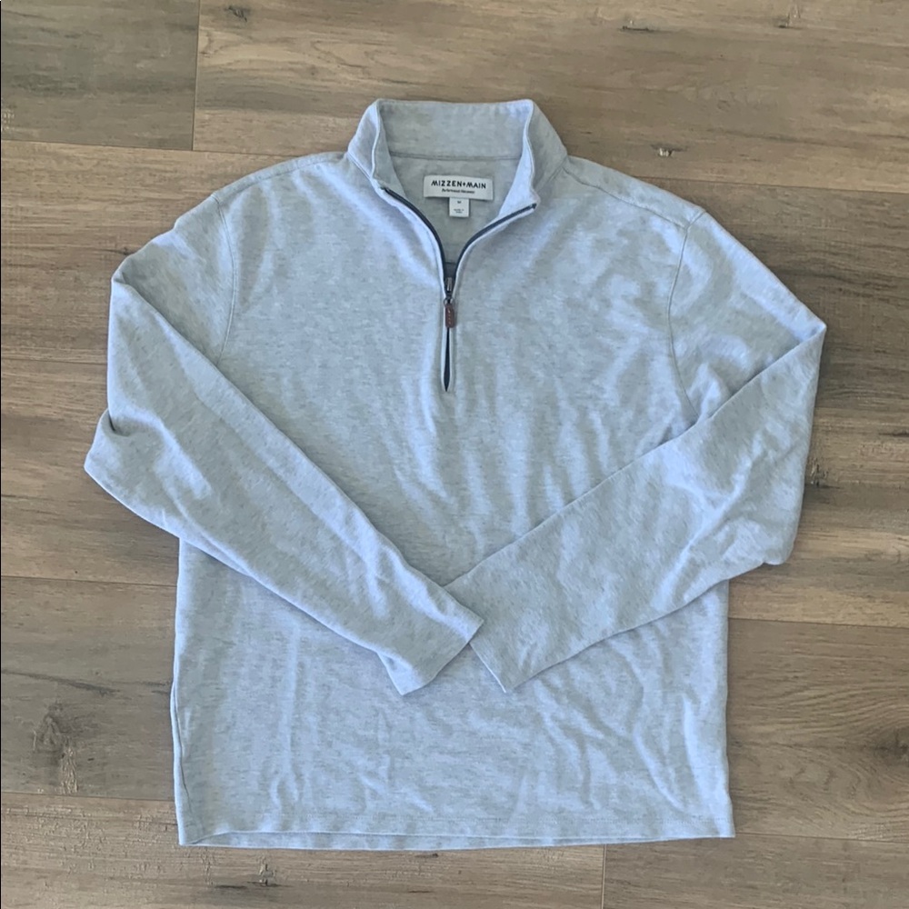 Mizzen+Main || Gray Quarter-Zip Sweatshirt